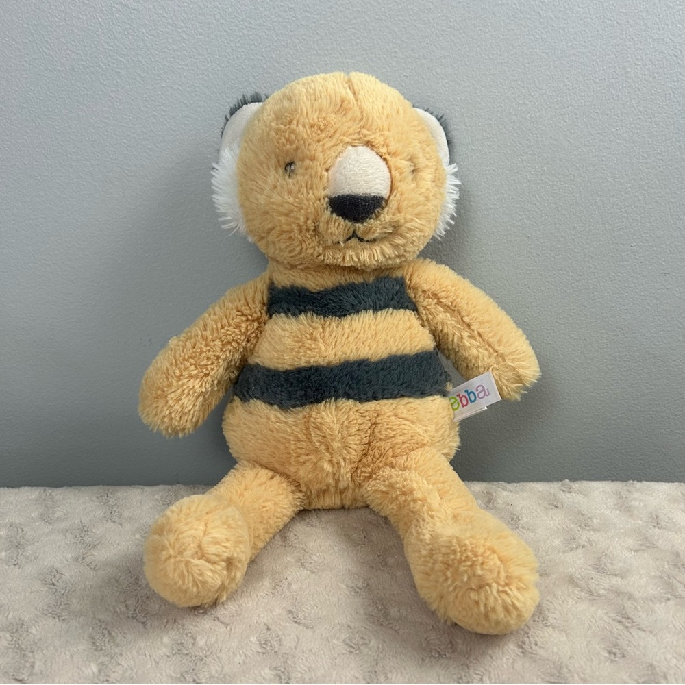 Ebba Contemporary Jungle Tipz Tiger Plush Stuffed Animal Toy Orange Gray Stripes